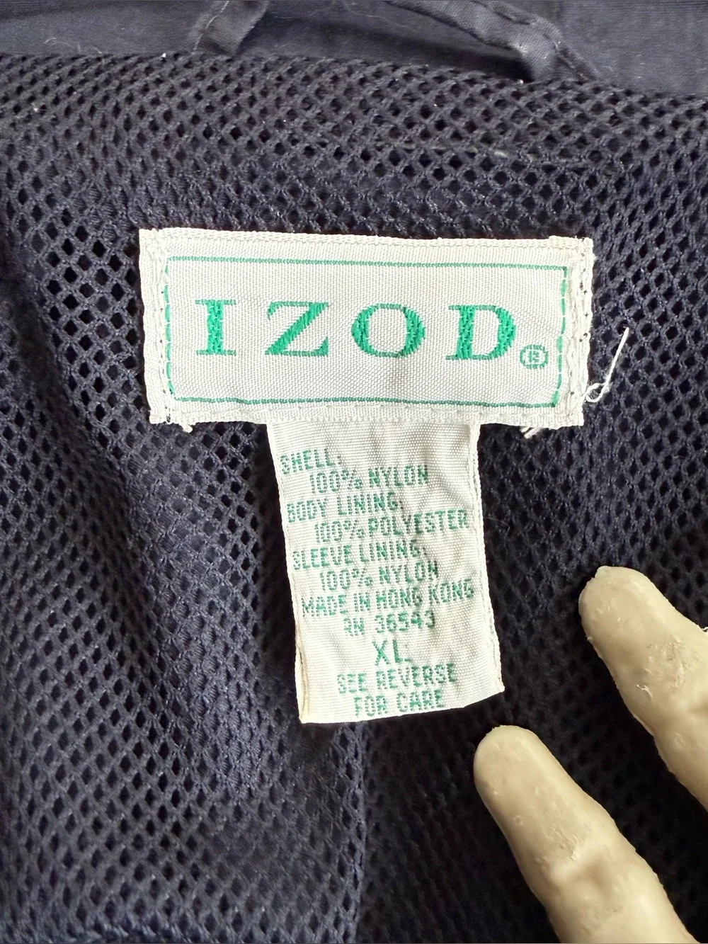💀 SOLD 💀 Vintage 80s Izod Colorblock Lightweight Hooded Jacket ~ Size XL - Picture 6 of 9